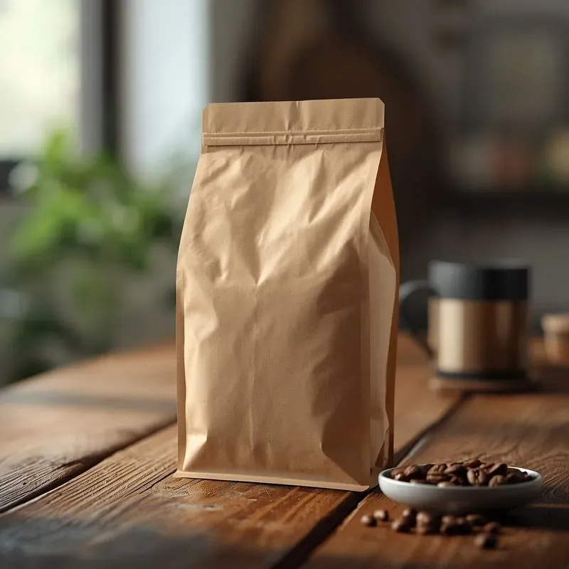 Realistic Kraft Paper Coffee Bag Mockups
