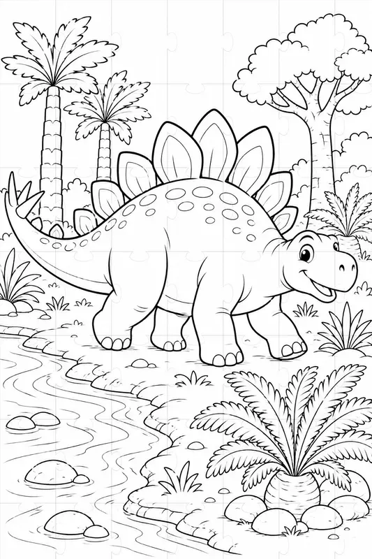 Cute Dinosaur Coloring Book Pages