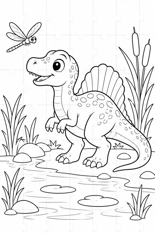 Cute Dinosaur Coloring Book Pages