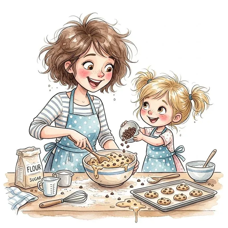 Mothers Day Watercolor Clipart