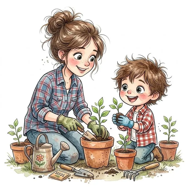 Mothers Day Watercolor Clipart