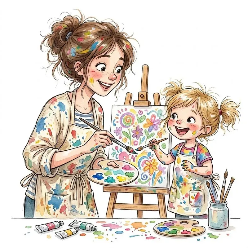 Mothers Day Watercolor Clipart