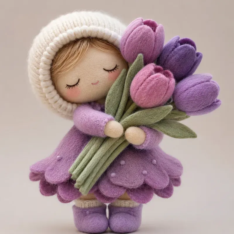 Cute 3D Felt Kawaii Dolls