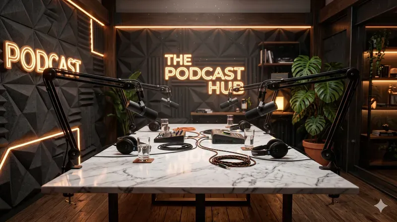 Cinematic Podcast Studio Backgrounds