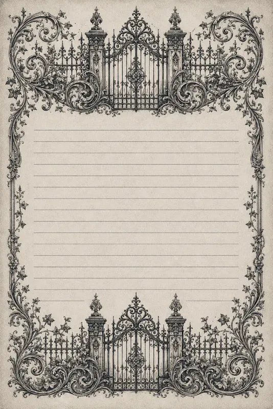Ornamental Lined Page Junk Journal Papers