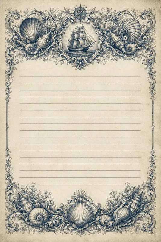 Ornamental Lined Page Junk Journal Papers
