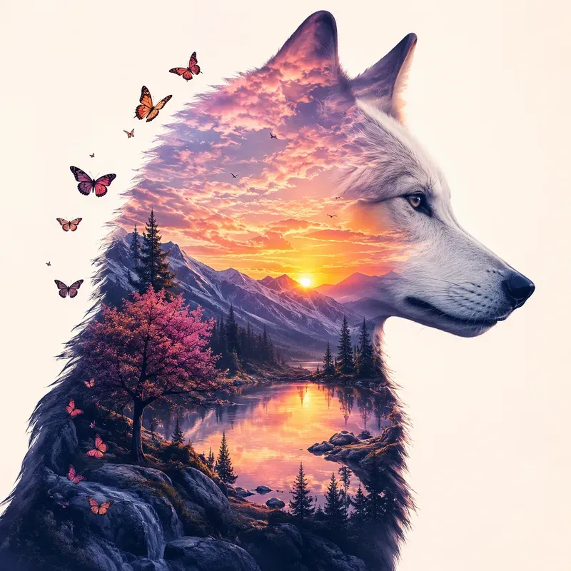 Dreamscape Double Exposure Silhouettes