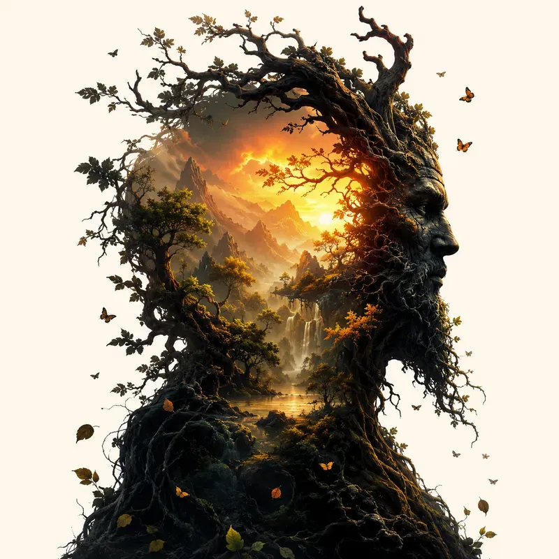 Dreamscape Double Exposure Silhouettes