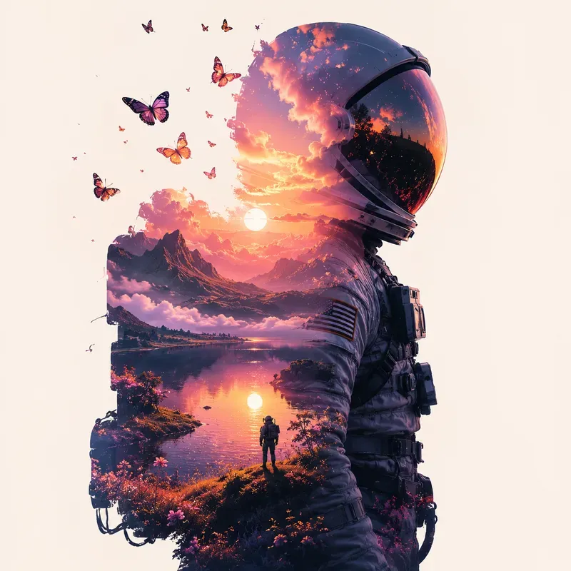 Dreamscape Double Exposure Silhouettes