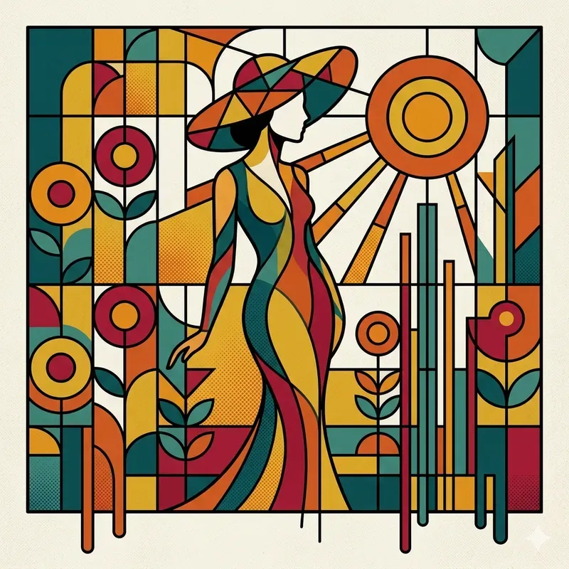 Modern Geometric Mosaic Abstract Art