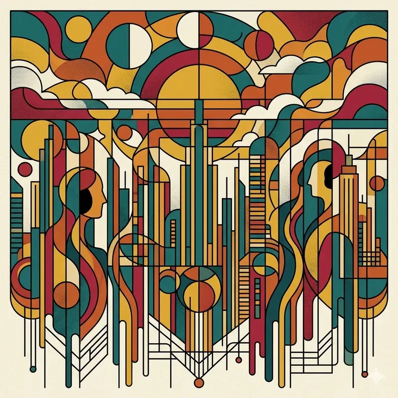 Modern Geometric Mosaic Abstract Art