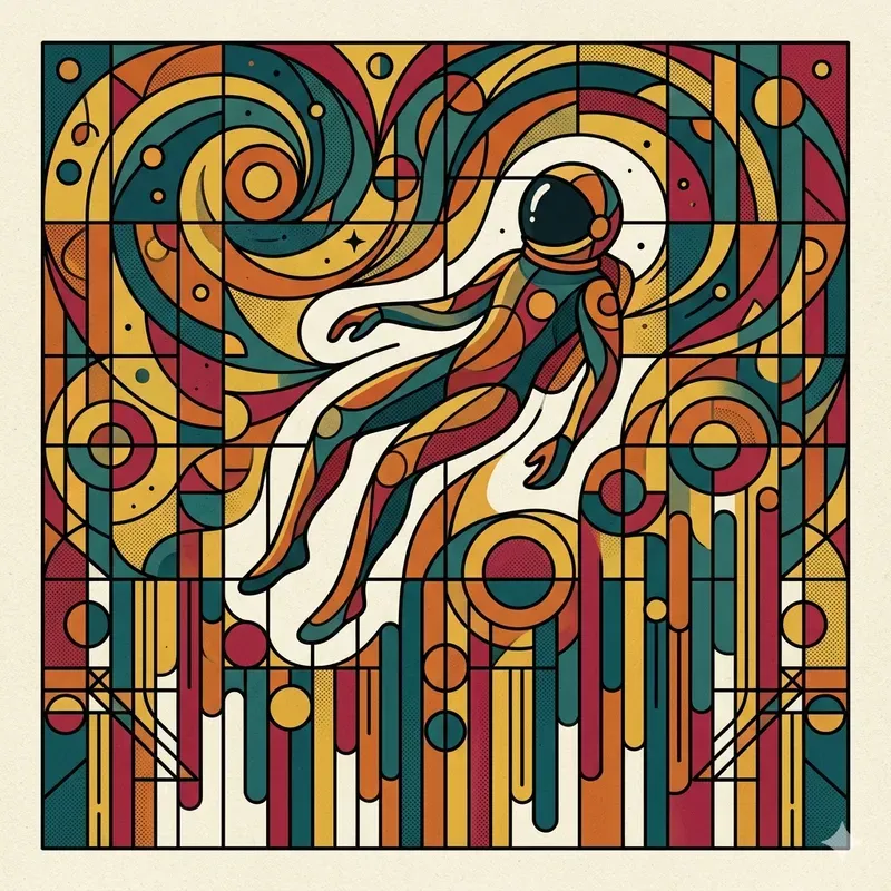 Modern Geometric Mosaic Abstract Art