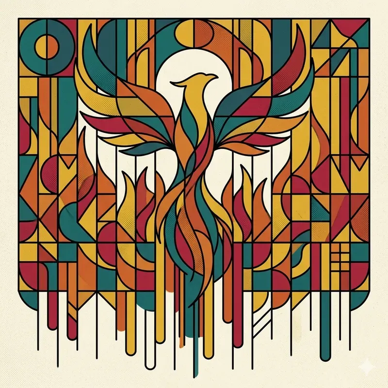 Modern Geometric Mosaic Abstract Art