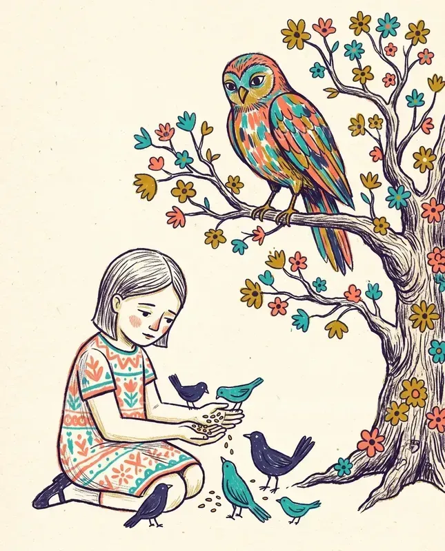 Handcrafted Crayon Folk Illustrations