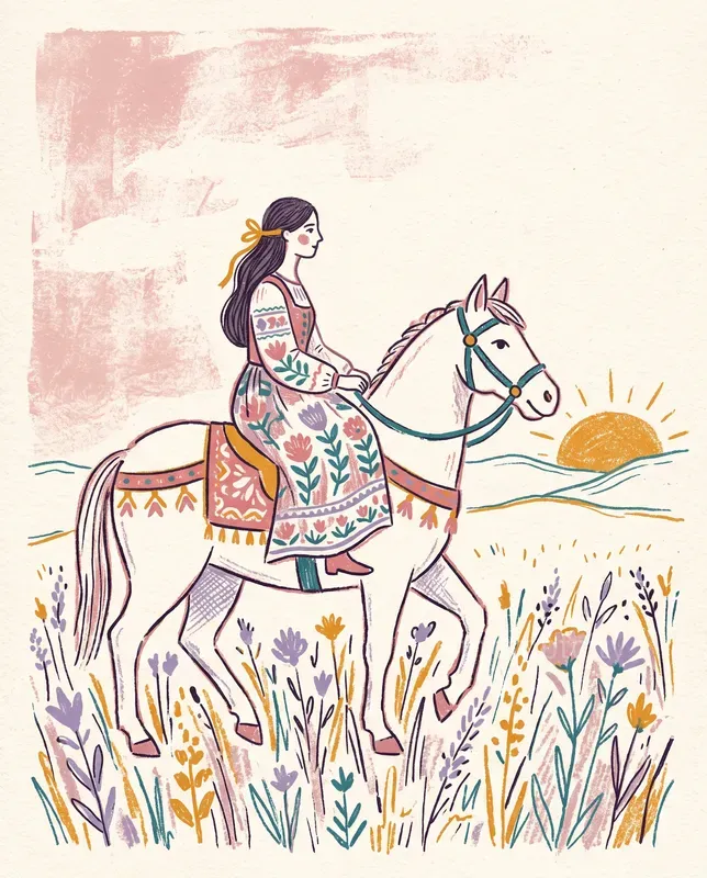 Handcrafted Crayon Folk Illustrations