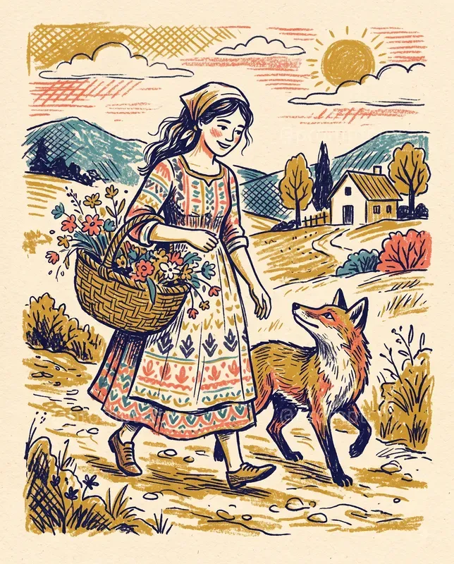 Handcrafted Crayon Folk Illustrations