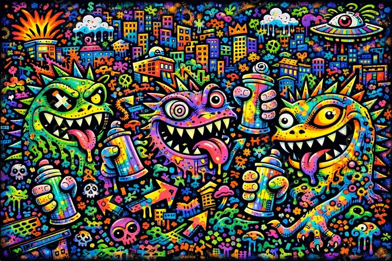 Psychedelic Graffiti Mural Generator