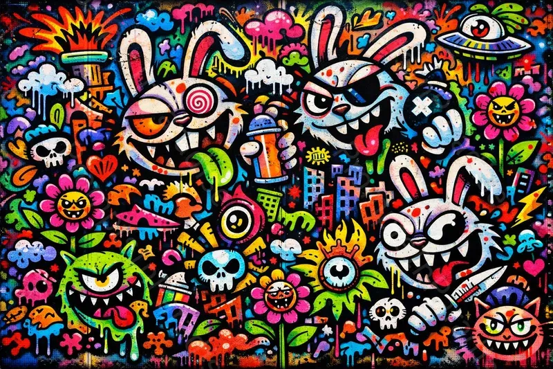 Psychedelic Graffiti Mural Generator