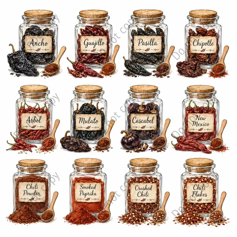 Watercolor Spice Jar Clipart