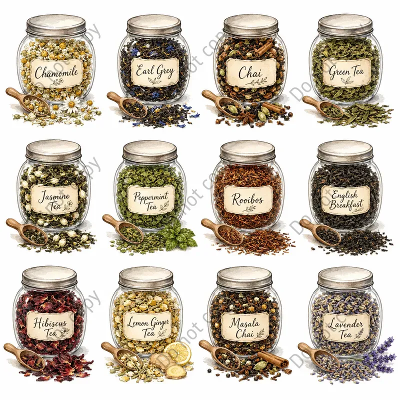 Watercolor Spice Jar Clipart