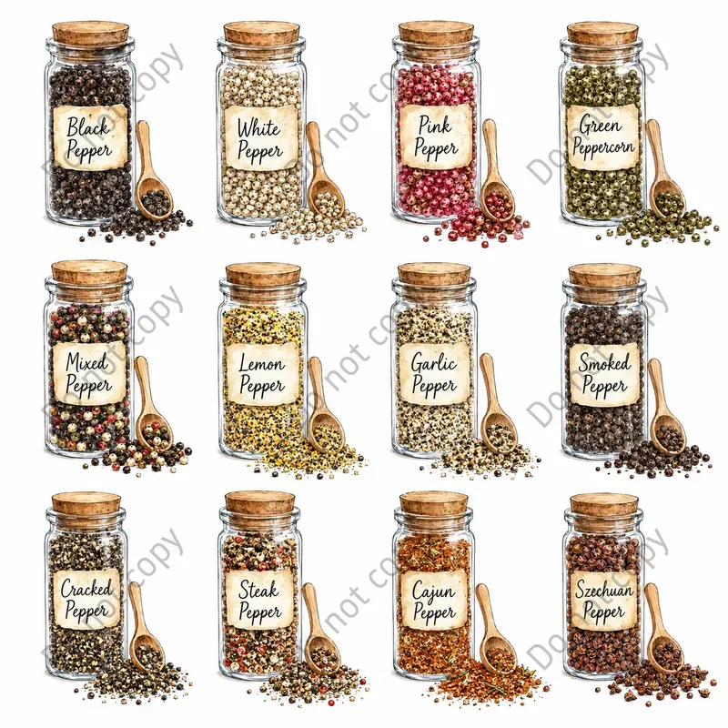 Watercolor Spice Jar Clipart