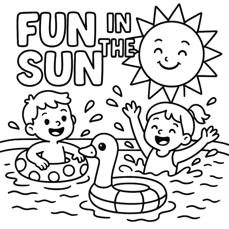 Bold And Easy Summer Coloring Pages