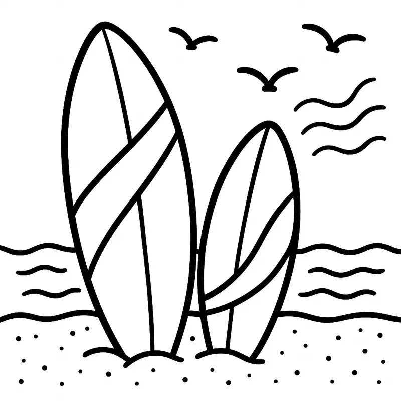 Bold And Easy Summer Coloring Pages