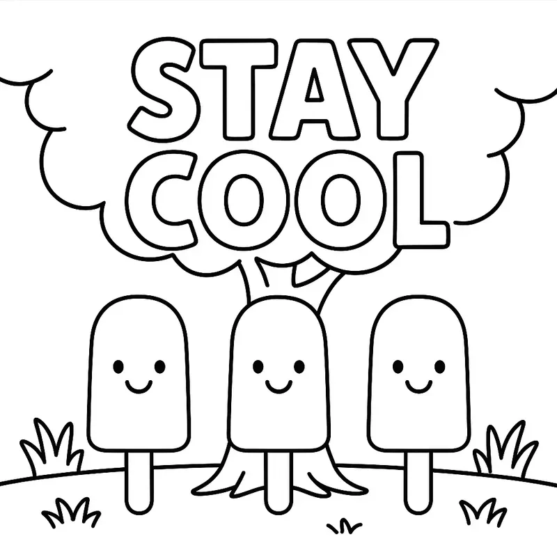 Bold And Easy Summer Coloring Pages