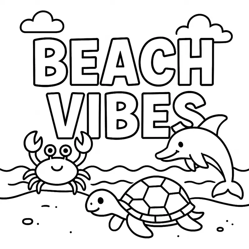 Bold And Easy Summer Coloring Pages