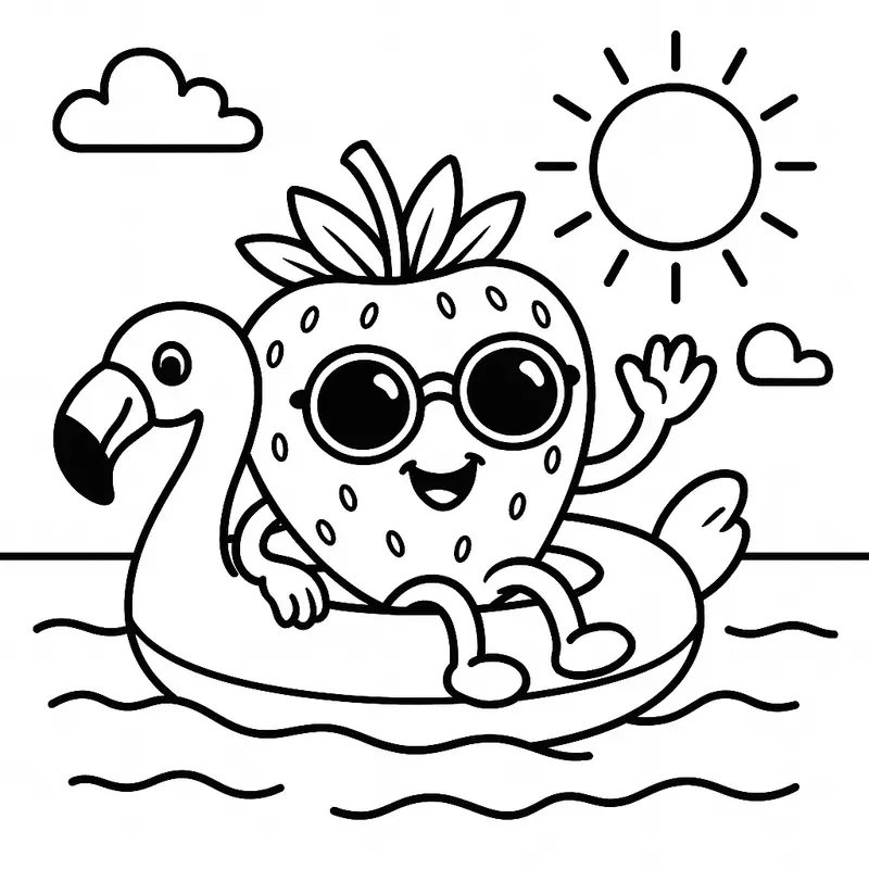 Bold And Easy Summer Coloring Pages