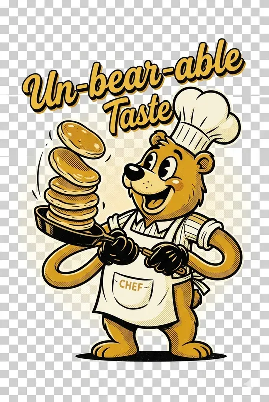 Vintage Animal Chef Mascot Apparel Art