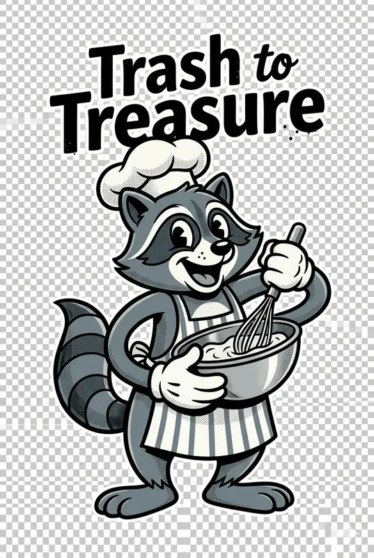 Vintage Animal Chef Mascot Apparel Art