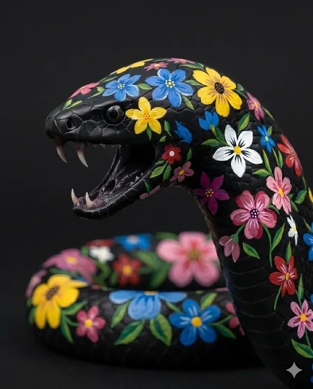 Black Animal Folkart Portrait Modulars