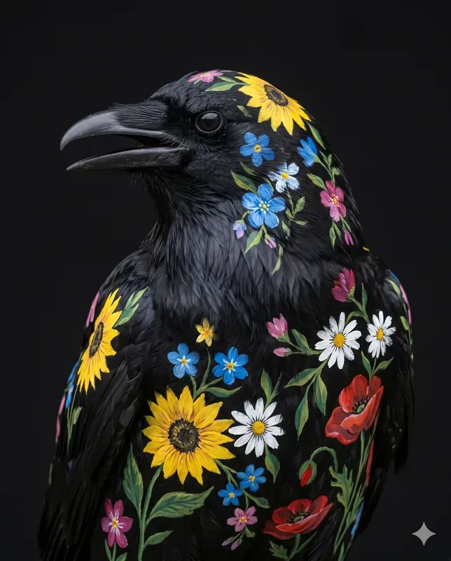 Black Animal Folkart Portrait Modulars
