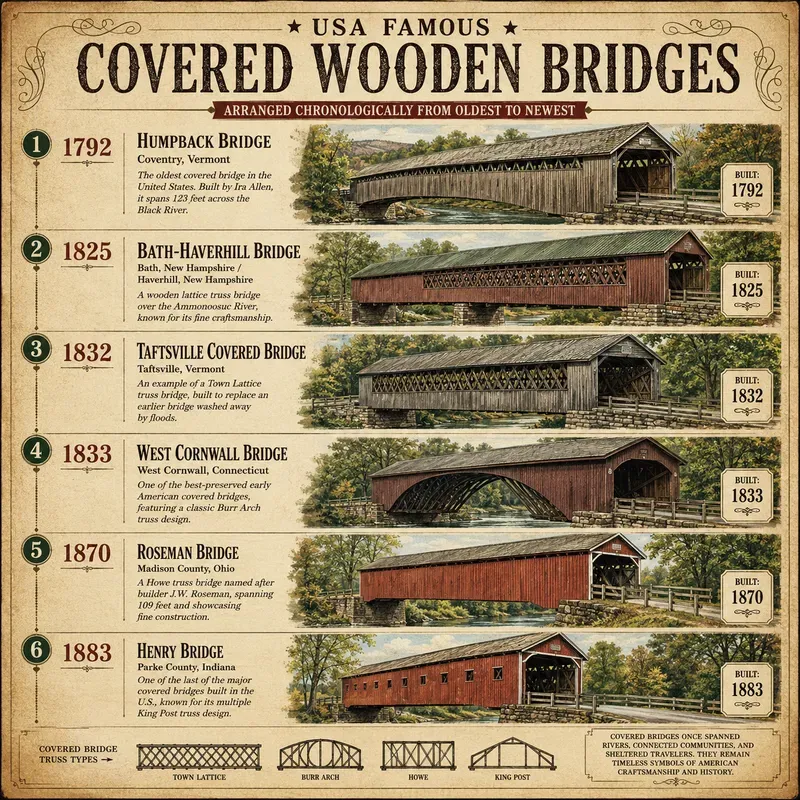Usa Iconic Bridges Timeline Posters