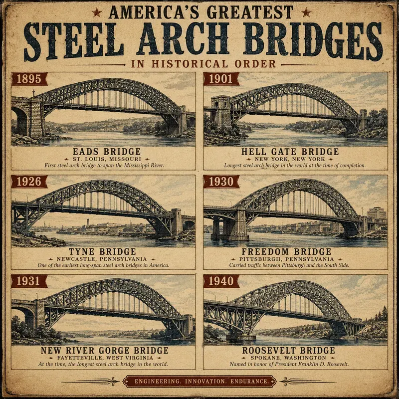 Usa Iconic Bridges Timeline Posters