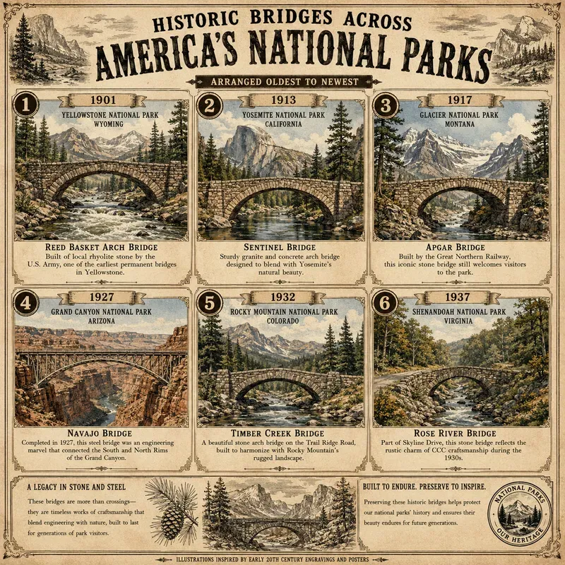 Usa Iconic Bridges Timeline Posters