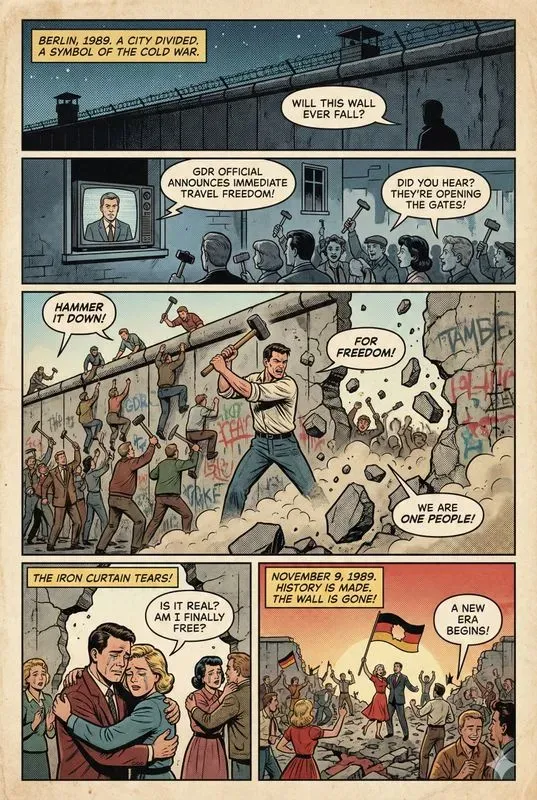 Vintage Style History Comic Pages