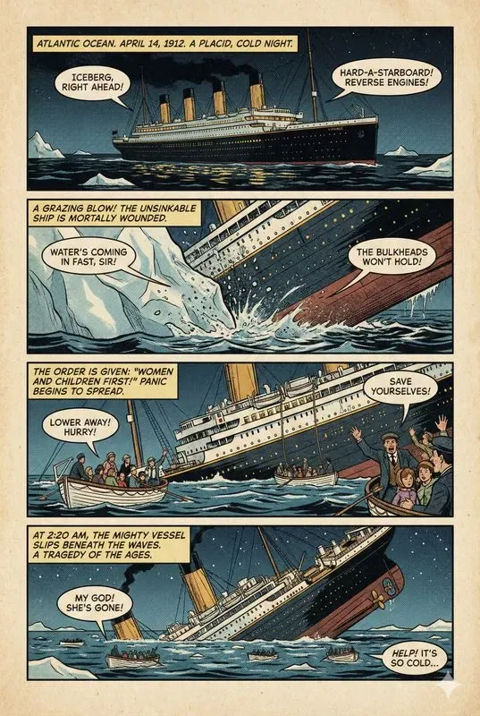 Vintage Style History Comic Pages