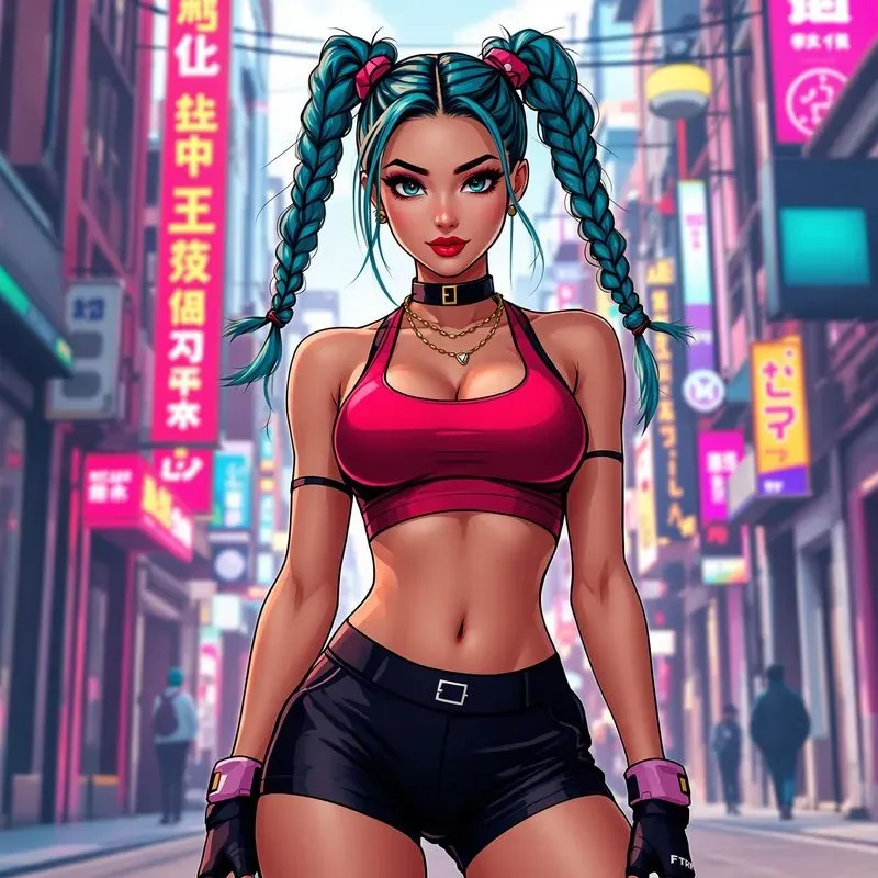 Cyberpunk Beauty Anime Girl Color Art