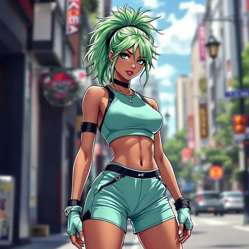 Cyberpunk Beauty Anime Girl Color Art
