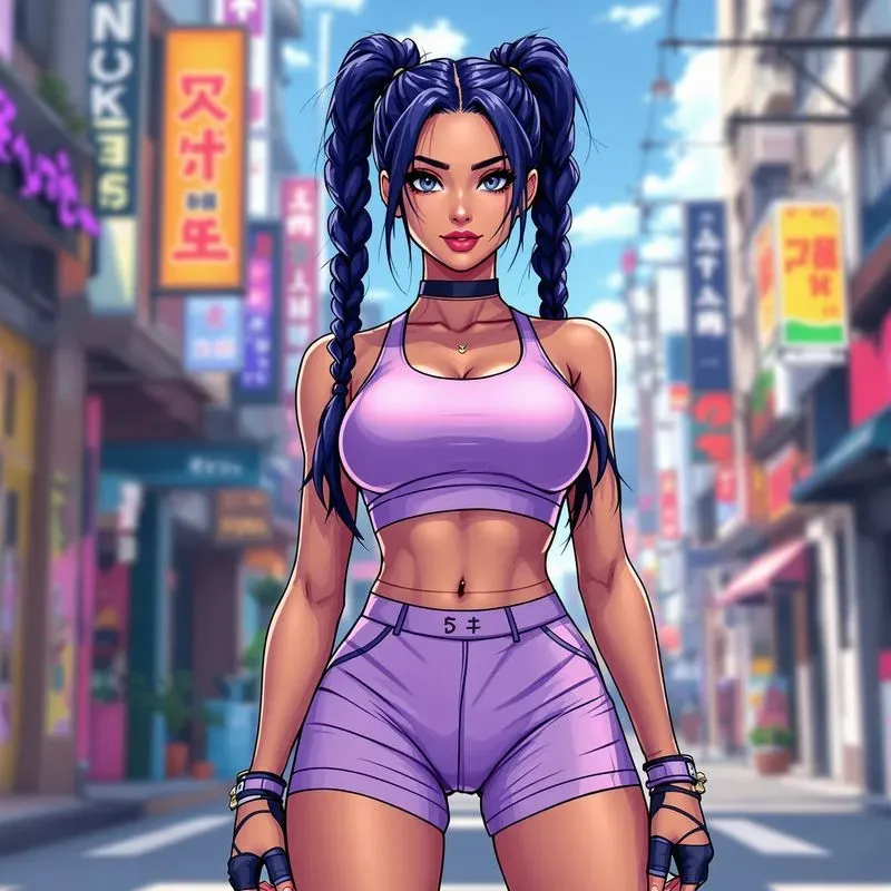 Cyberpunk Beauty Anime Girl Color Art