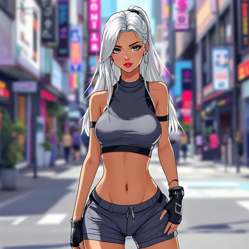 Cyberpunk Beauty Anime Girl Color Art