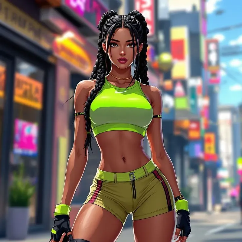 Cyberpunk Beauty Anime Girl Color Art