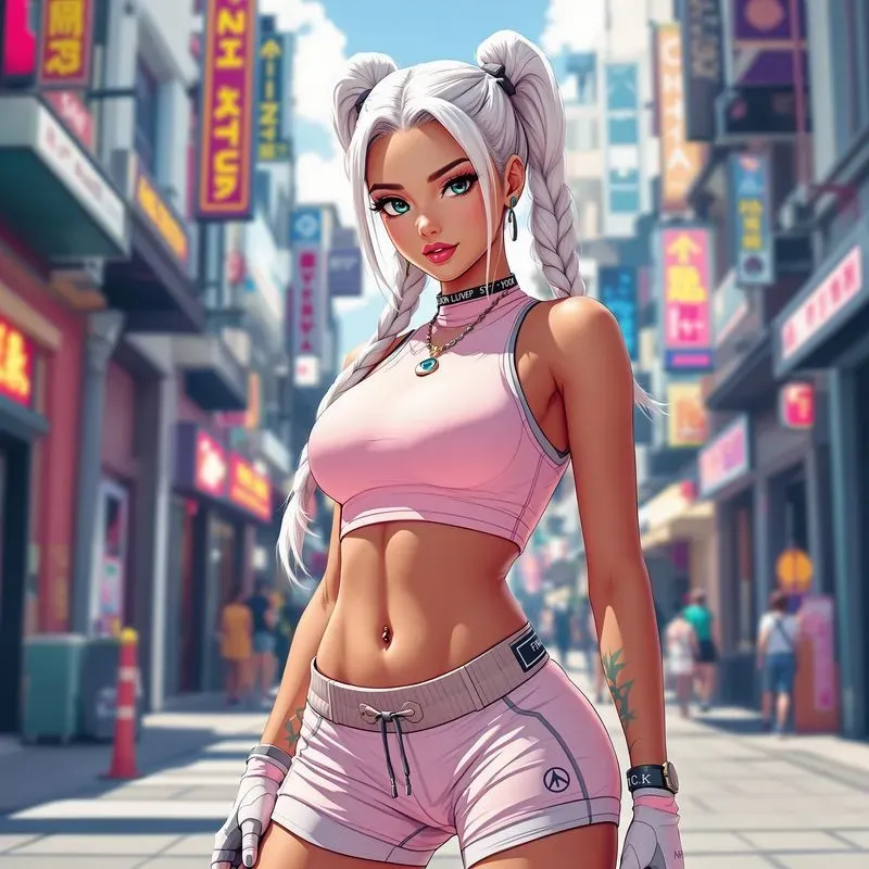 Cyberpunk Beauty Anime Girl Color Art