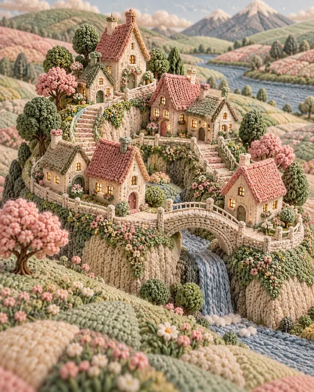 Texture Knitted Fantasy Villages