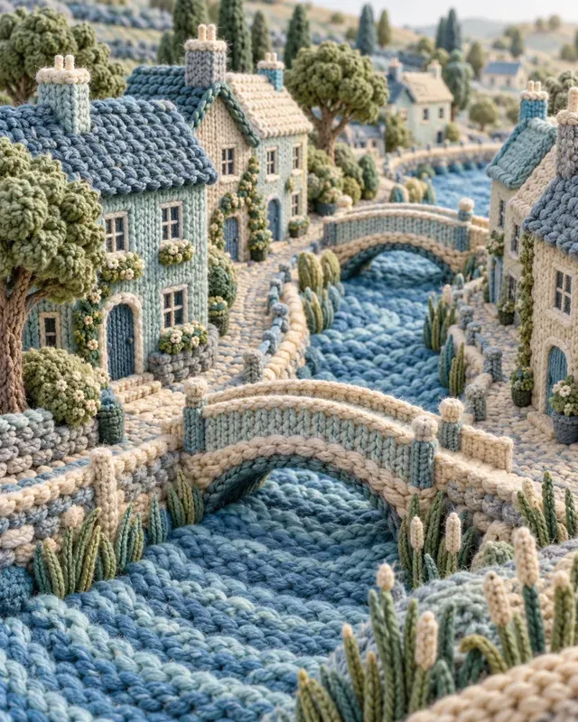 Texture Knitted Fantasy Villages