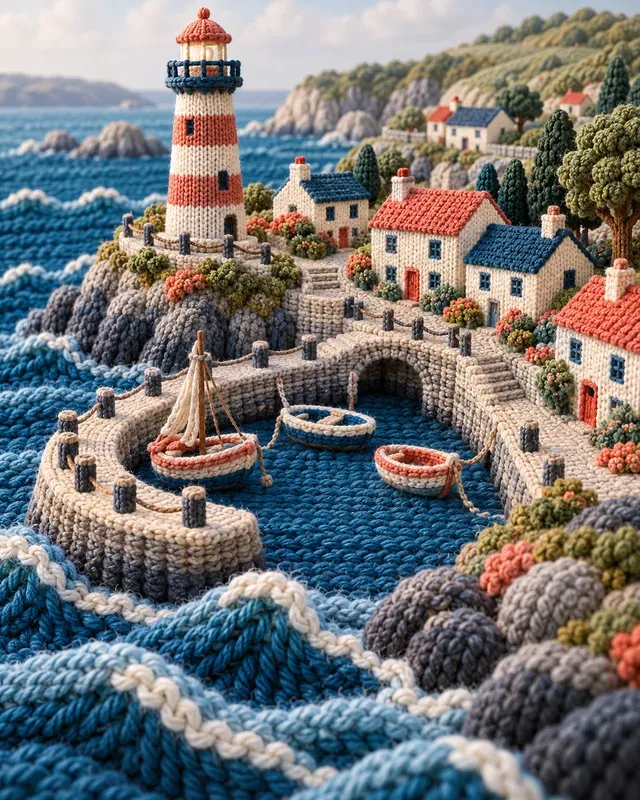 Texture Knitted Fantasy Villages