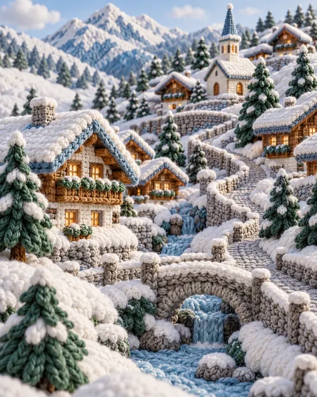 Texture Knitted Fantasy Villages