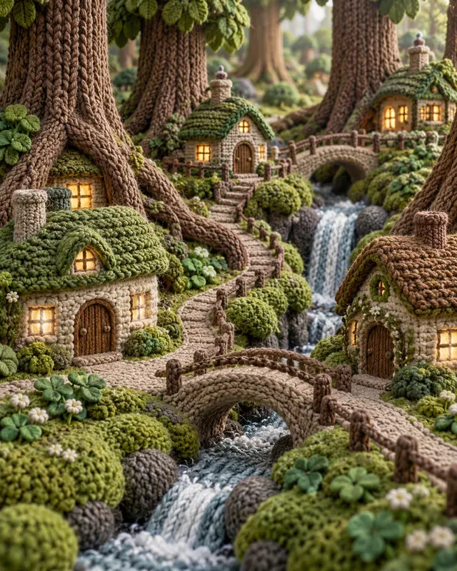 Texture Knitted Fantasy Villages